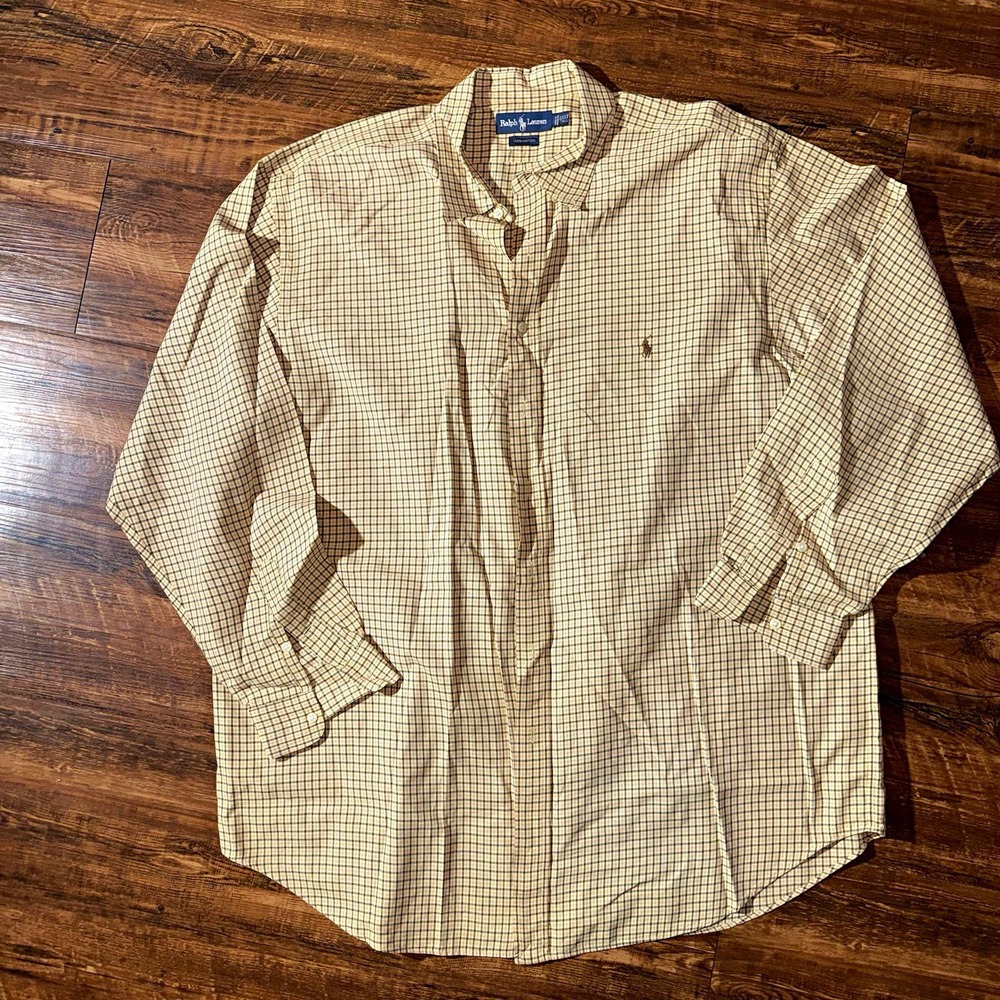 Ralph Lauren Classic Fit Plaid Cotton Button Down Shirt Men's 2XLT Big & Tall